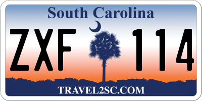 SC license plate ZXF114