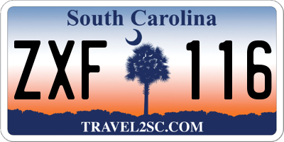SC license plate ZXF116