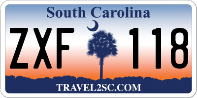 SC license plate ZXF118