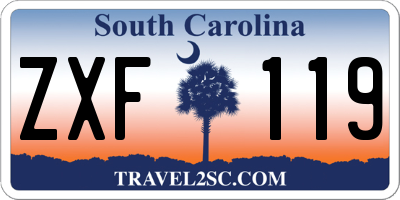 SC license plate ZXF119