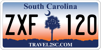 SC license plate ZXF120