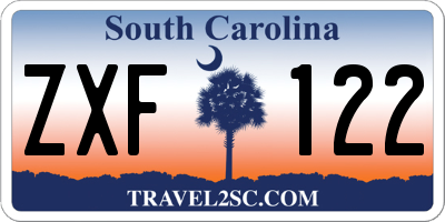 SC license plate ZXF122