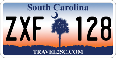 SC license plate ZXF128