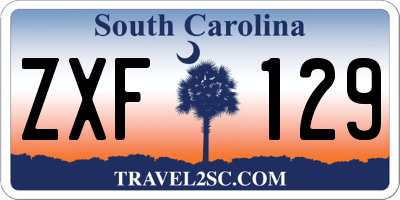 SC license plate ZXF129