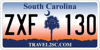 SC license plate ZXF130