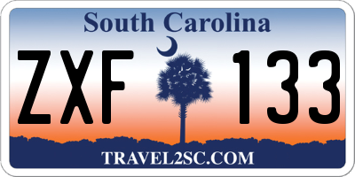 SC license plate ZXF133