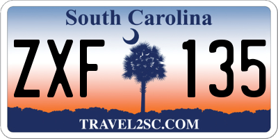 SC license plate ZXF135