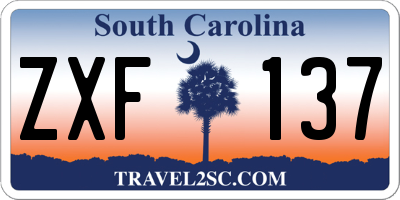 SC license plate ZXF137