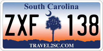 SC license plate ZXF138