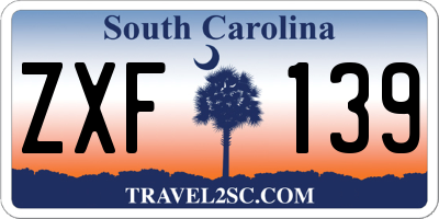 SC license plate ZXF139