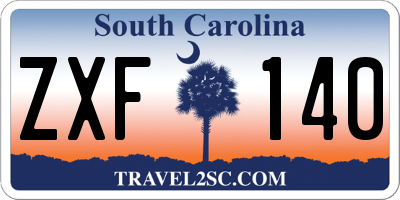SC license plate ZXF140