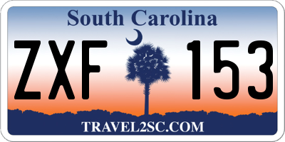 SC license plate ZXF153