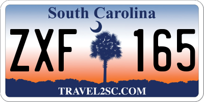 SC license plate ZXF165