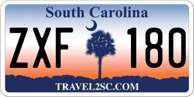 SC license plate ZXF180