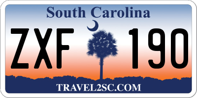 SC license plate ZXF190