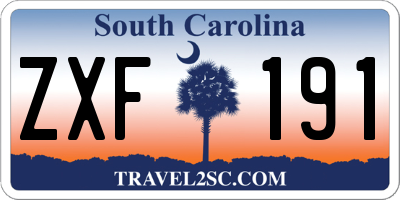 SC license plate ZXF191