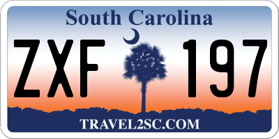SC license plate ZXF197