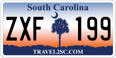 SC license plate ZXF199