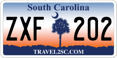 SC license plate ZXF202