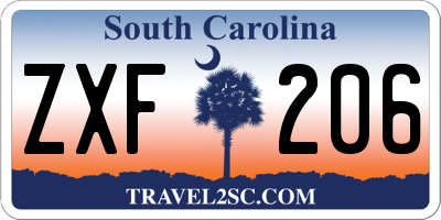SC license plate ZXF206