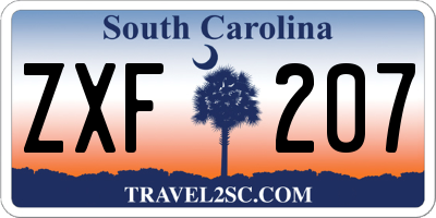 SC license plate ZXF207