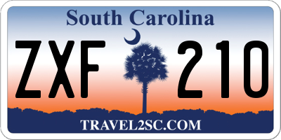 SC license plate ZXF210