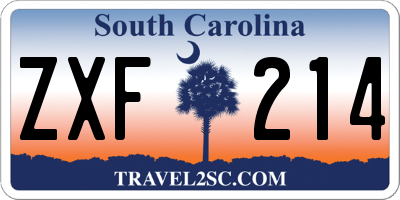 SC license plate ZXF214