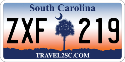 SC license plate ZXF219