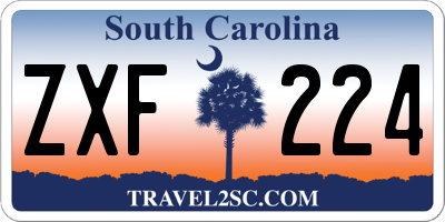 SC license plate ZXF224