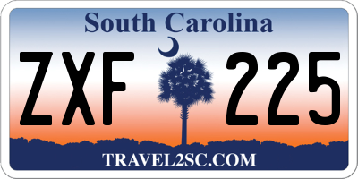 SC license plate ZXF225