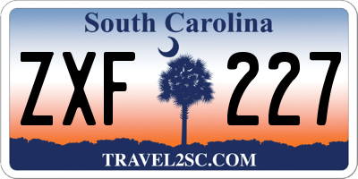 SC license plate ZXF227