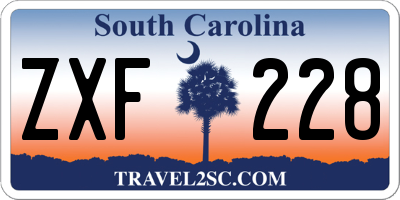 SC license plate ZXF228