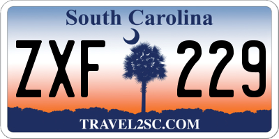 SC license plate ZXF229