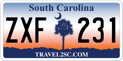 SC license plate ZXF231