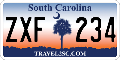 SC license plate ZXF234