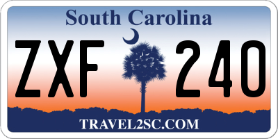 SC license plate ZXF240