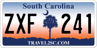 SC license plate ZXF241