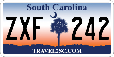 SC license plate ZXF242
