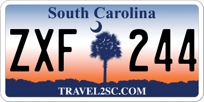 SC license plate ZXF244