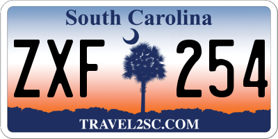 SC license plate ZXF254