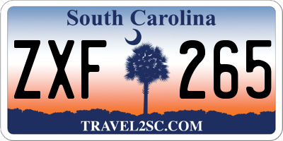 SC license plate ZXF265