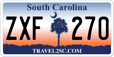 SC license plate ZXF270