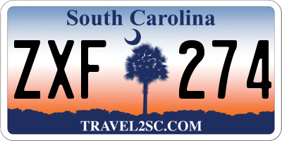SC license plate ZXF274