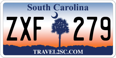SC license plate ZXF279