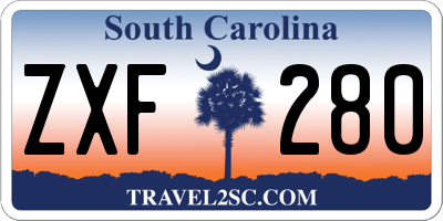 SC license plate ZXF280