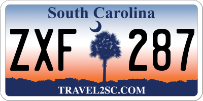 SC license plate ZXF287