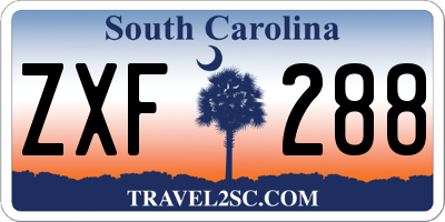 SC license plate ZXF288