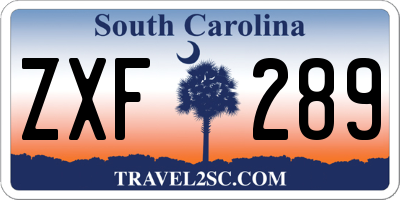 SC license plate ZXF289