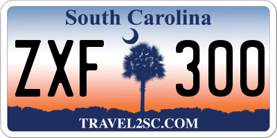 SC license plate ZXF300