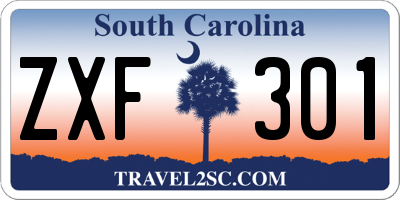SC license plate ZXF301